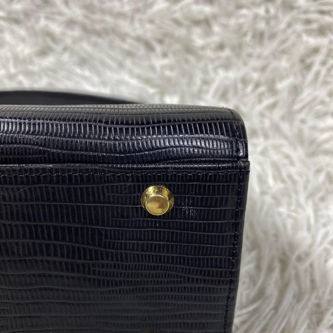 ワコー　フォーマルハンドバッグ　ブラック　ガンチーニ