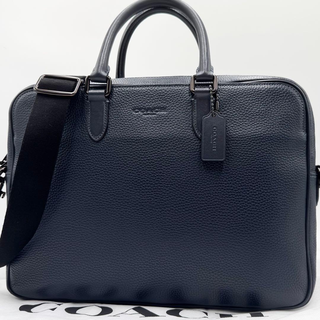 極美品✨ コーチ ゴッサム ブリーフケース 2way ビジネス A4レザー 紺色