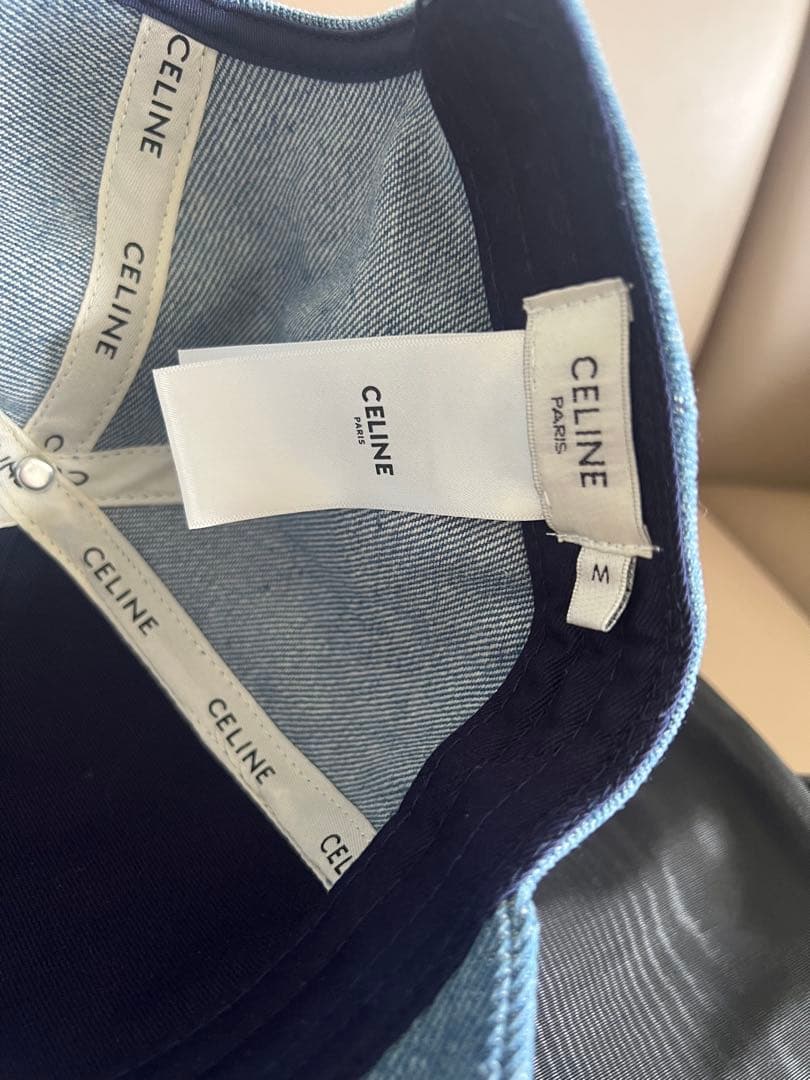 美品 CELINE トリオンフ帽子 ベースボールキャップ デニム