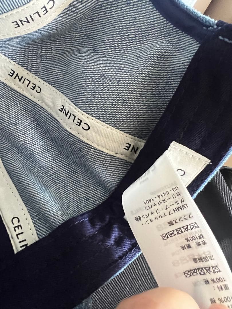 美品 CELINE トリオンフ帽子 ベースボールキャップ デニム