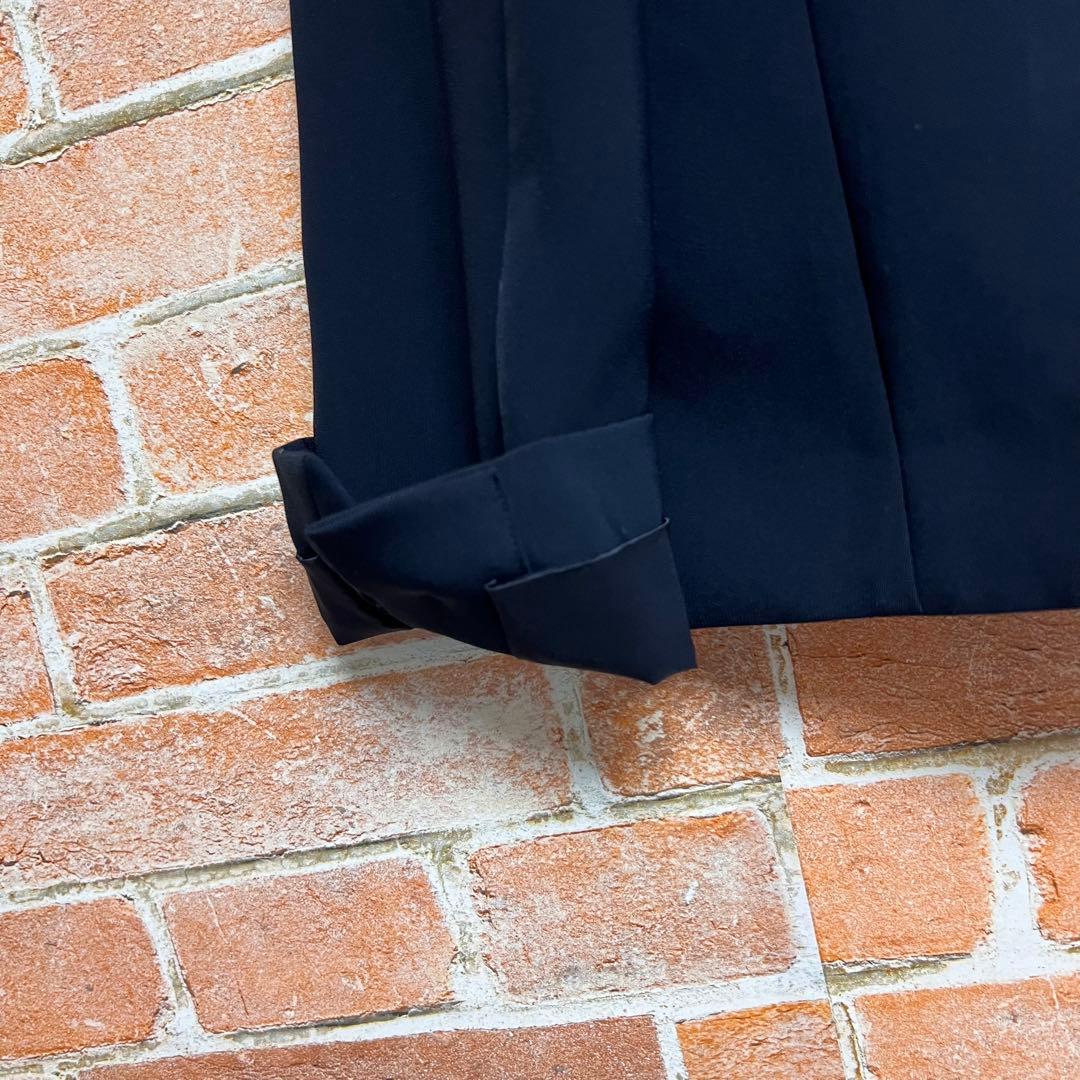 [美品]プラステ　ソフトダブルクロスカラースーツセットアップ　ノーカラー　紺色