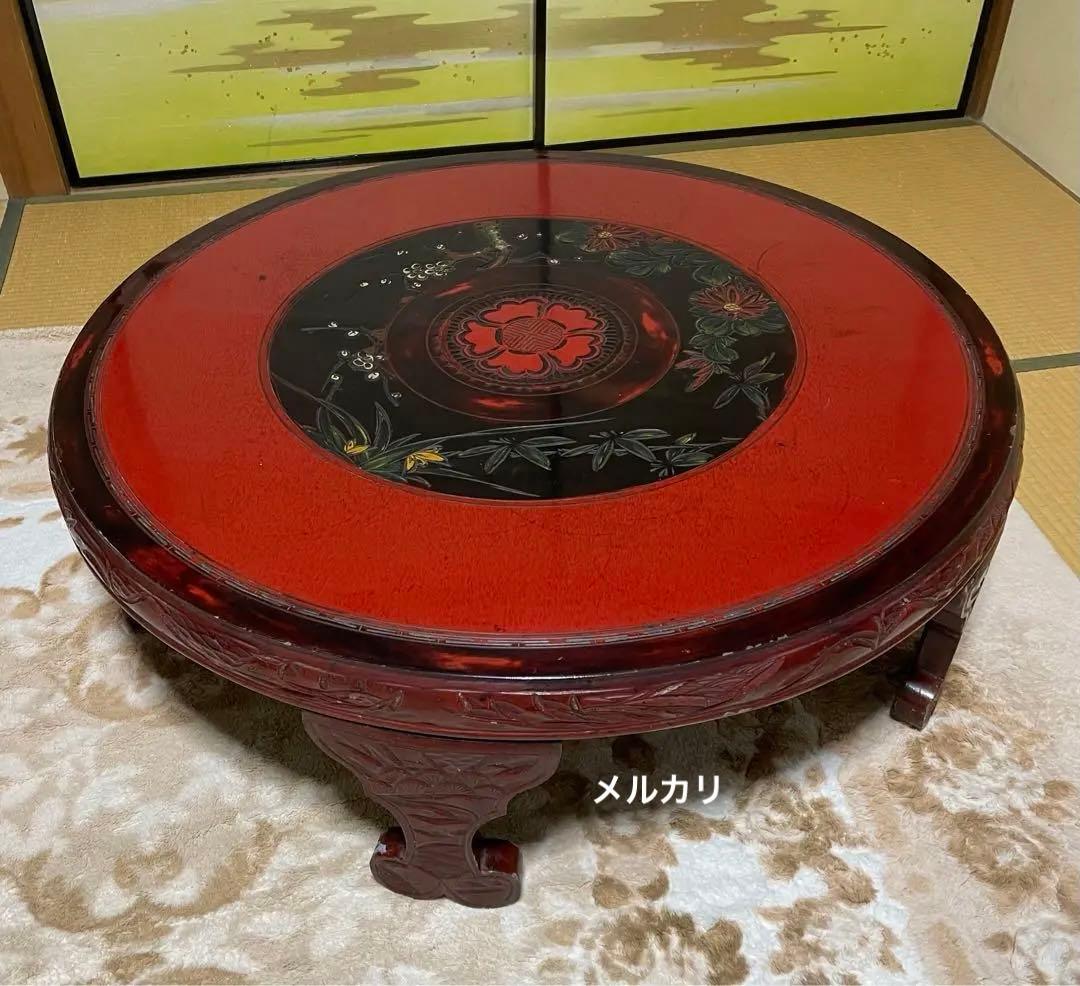 【再値下げ！】鎌倉彫 ちゃぶ台 昭和レトロ