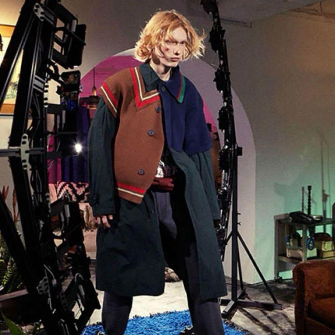 【激安】21aw kolor docking knit coat