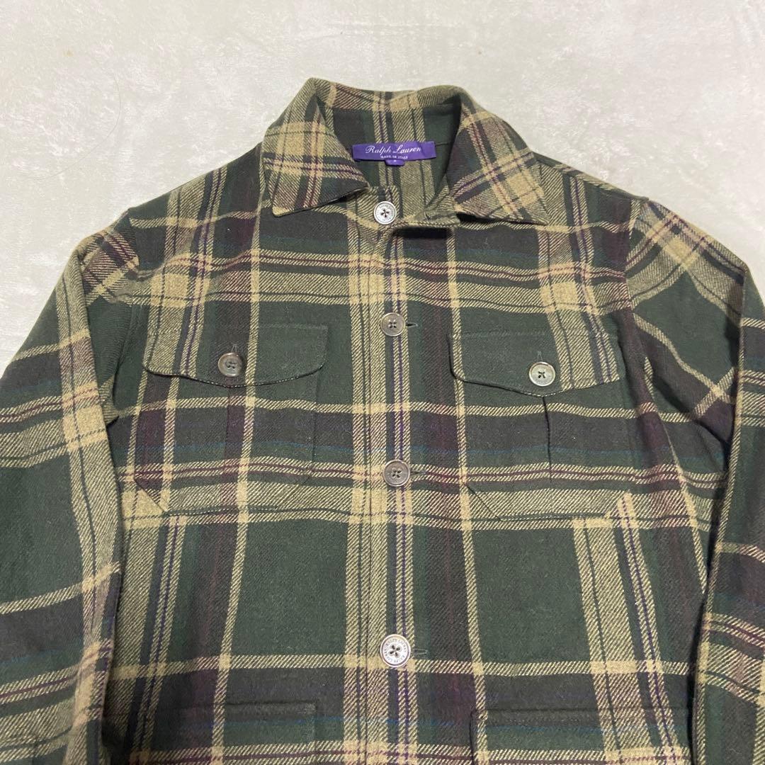 ラルフローレン　パープルレーベル　チェック　ウール　シャツ　ジャケット