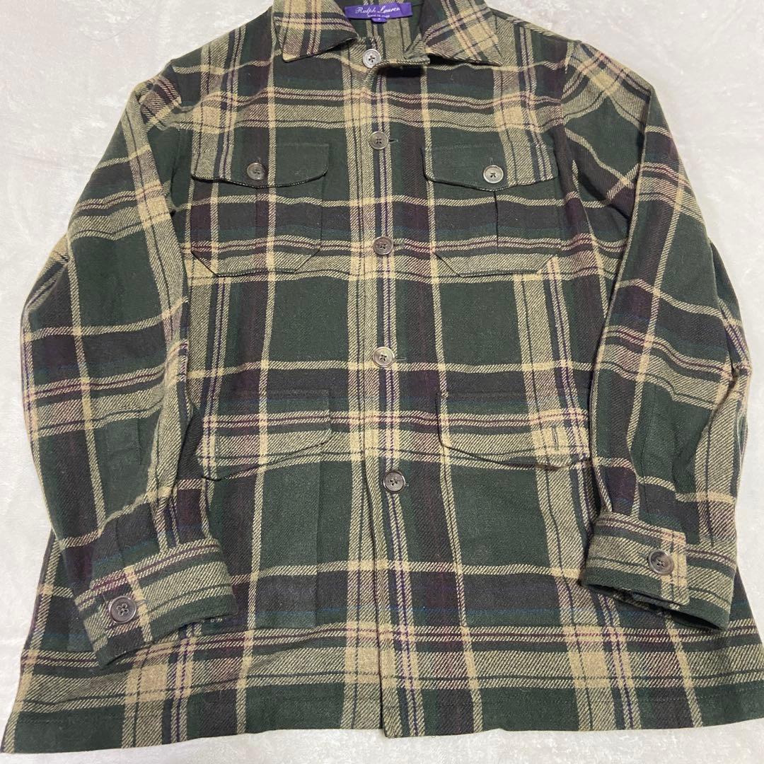 ラルフローレン　パープルレーベル　チェック　ウール　シャツ　ジャケット