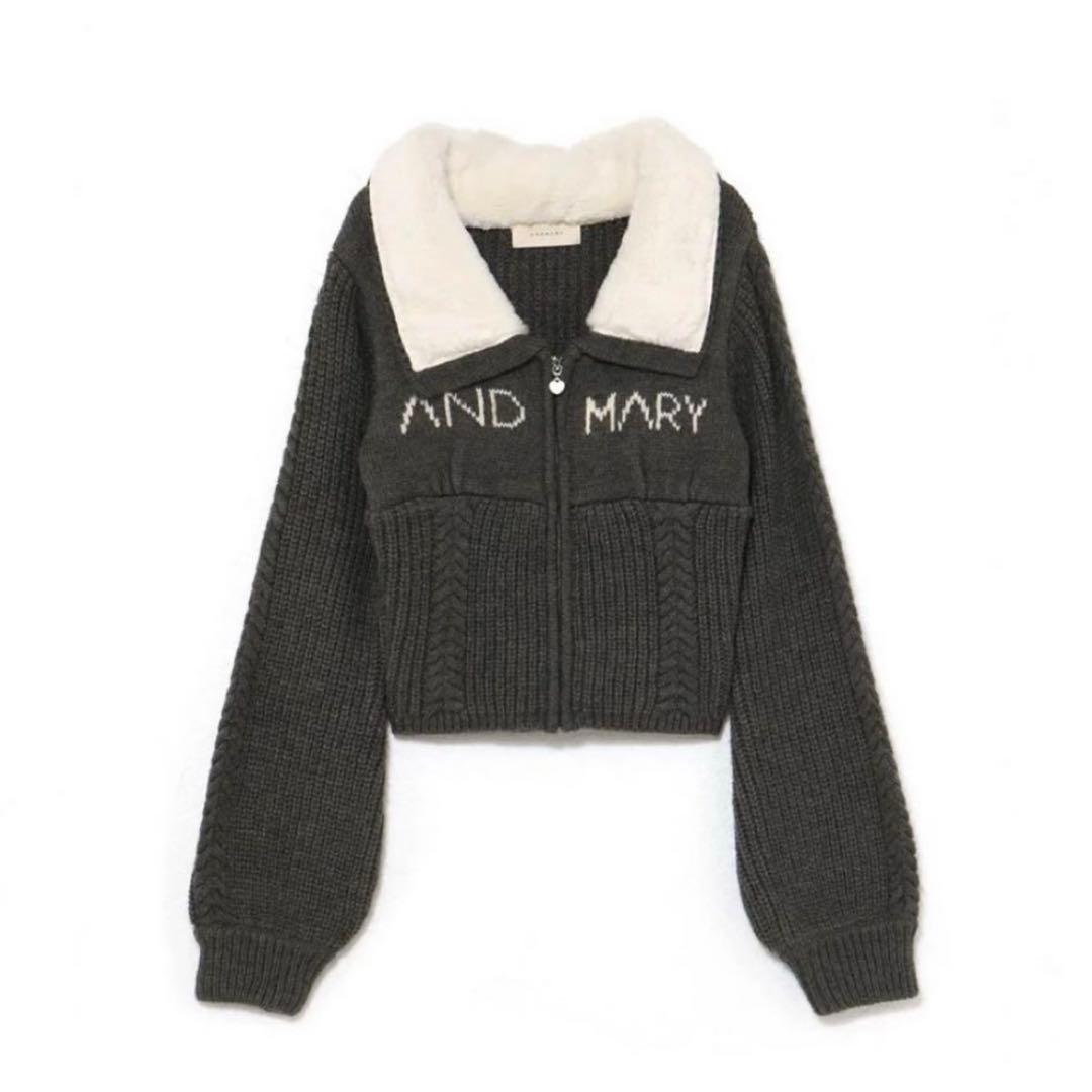 即購入可　Mary logo zip tops ANDMARY