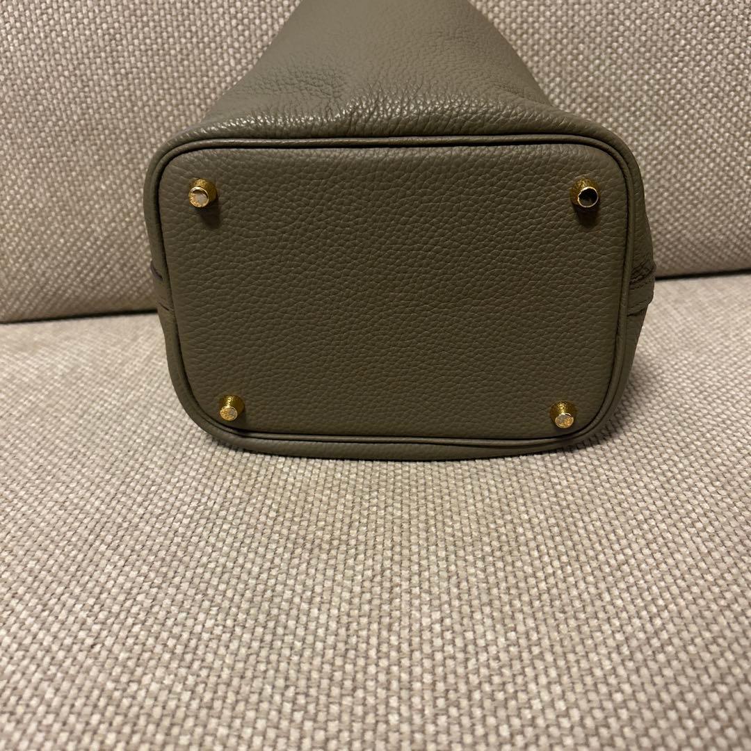 キューブバッグ　エトープ×ゴールド金具PM 本革 キューブバッグ　ノーブランド