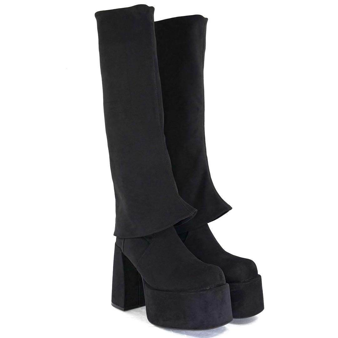 【EMODA】エモダ（23.5cm）ルーズフレアカバーフィットブーツ