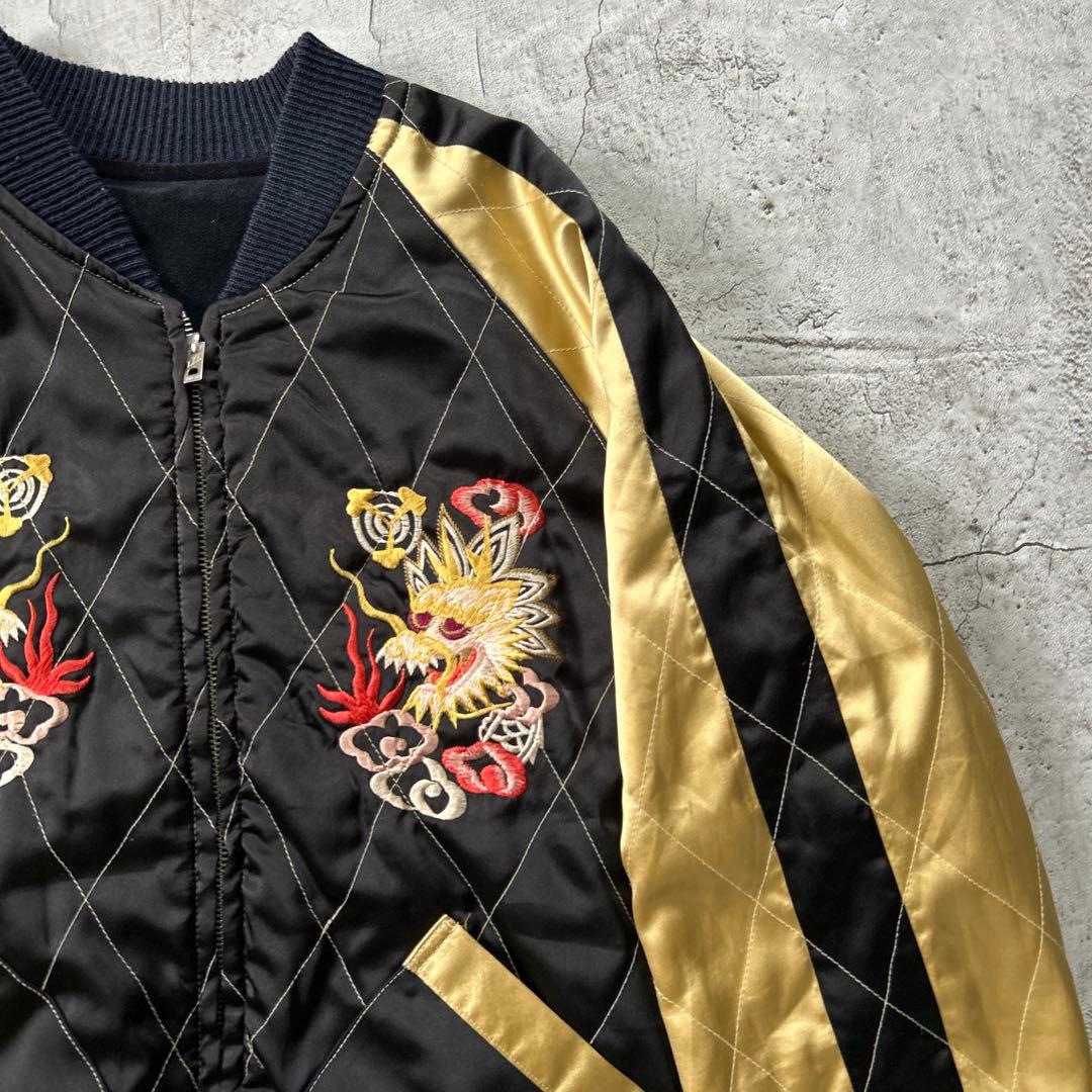 テーラー東洋 M品番 別珍 リバーシブル スカジャン　ベロア　蛇髑髏　ドクロ L