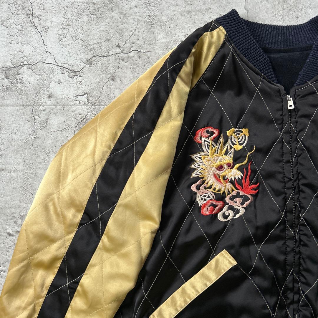 テーラー東洋 M品番 別珍 リバーシブル スカジャン　ベロア　蛇髑髏　ドクロ L