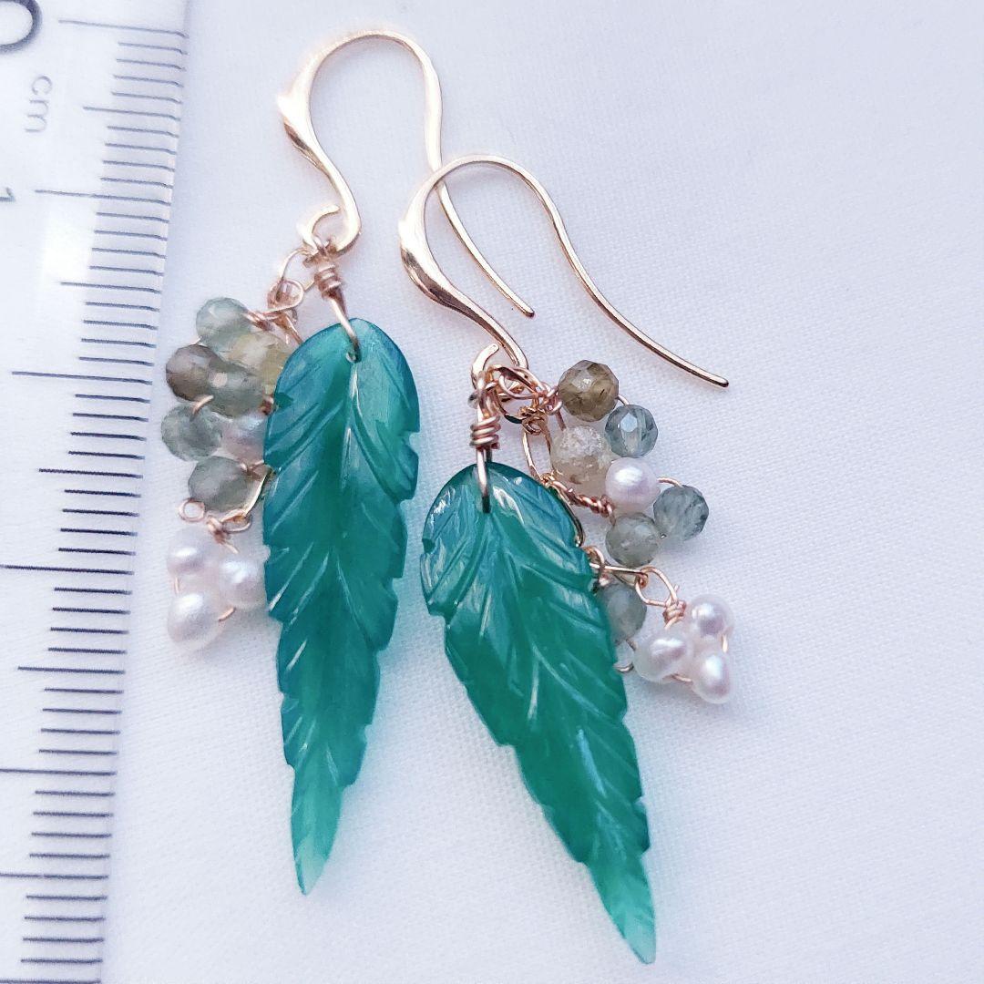 【Kimirio様】#852　グリーンオニキス　#861P　フロストクォーツ