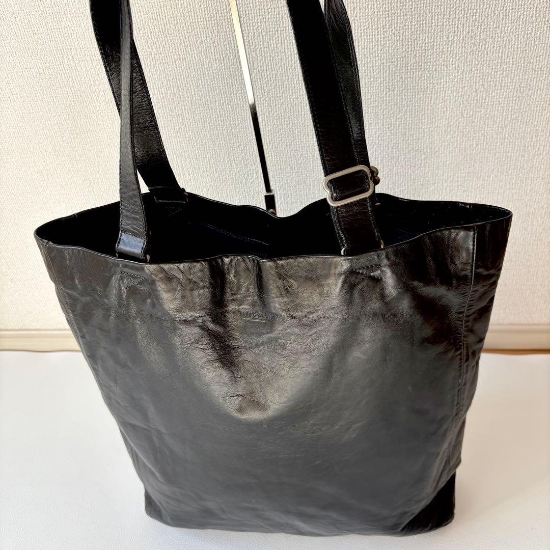 エムゼロエイトファイブワン m0851 アニリン レザー トートバッグ ブラック