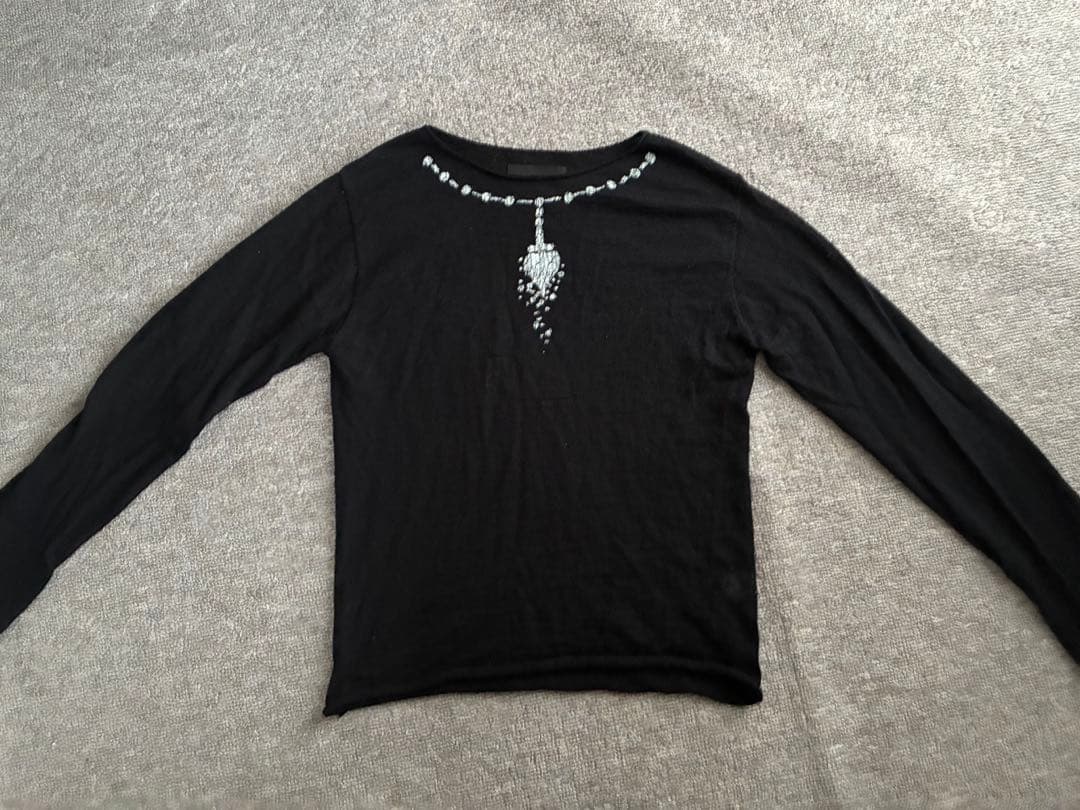 【GRANCY】Print Design Sheer Knit