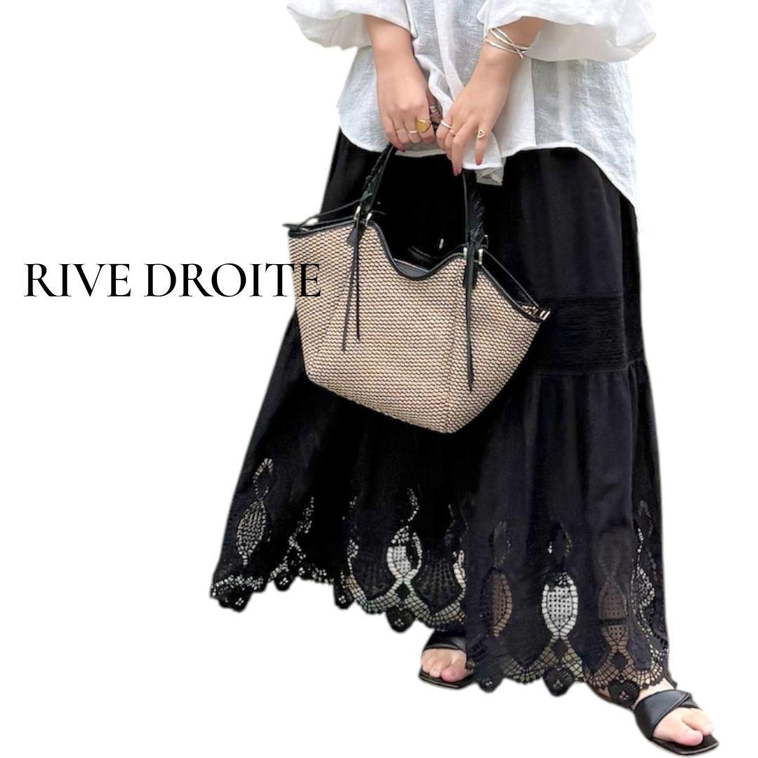 超美品 25SS リヴドロワ/ケミカルレースティアードスカート 刺繍 マキシ