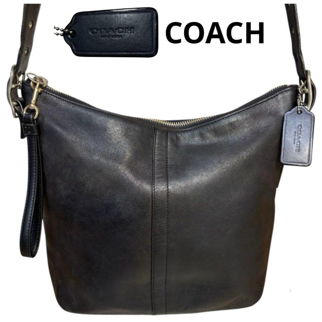 OLD COACH 　グラブタンレザー　ショルダーバッグ　ヴィンテージ　黒