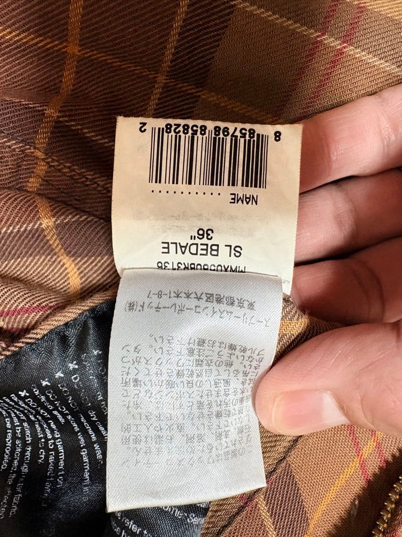 バブアー ビデイルBarbour BEDALE 36ブラウン　ウォッシュド