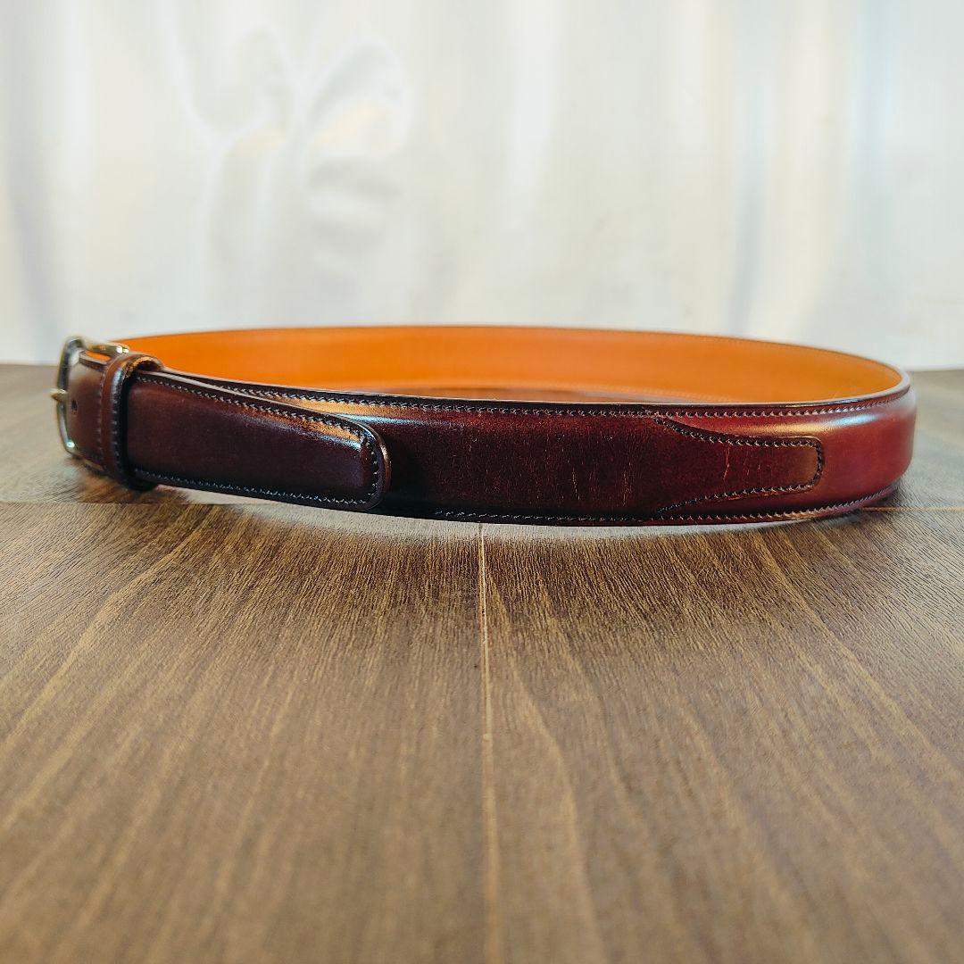【極艶極美品】K.T. Lewiston シェルコードバンバーガンディ馬革ベルト