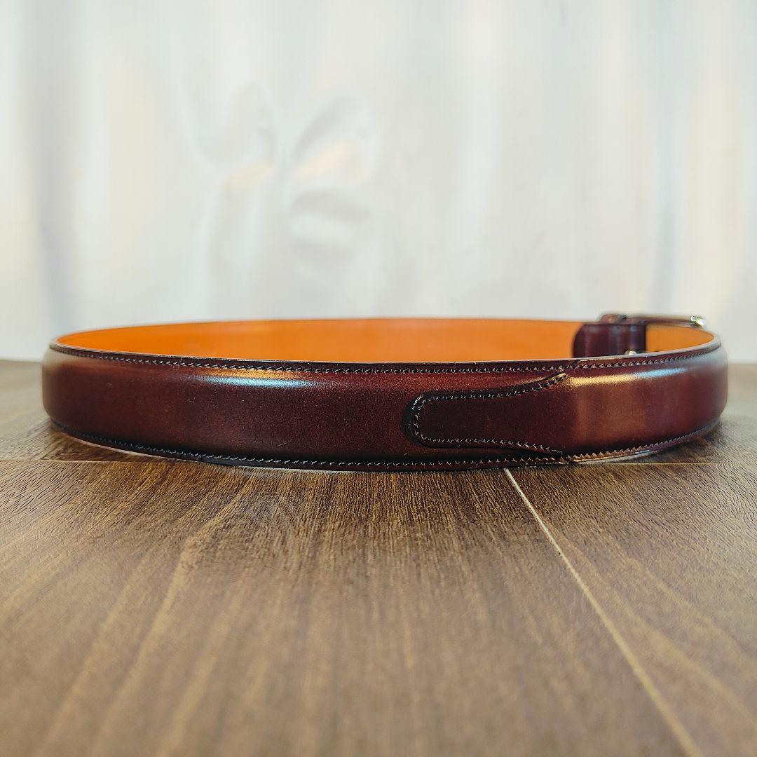 【極艶極美品】K.T. Lewiston シェルコードバンバーガンディ馬革ベルト