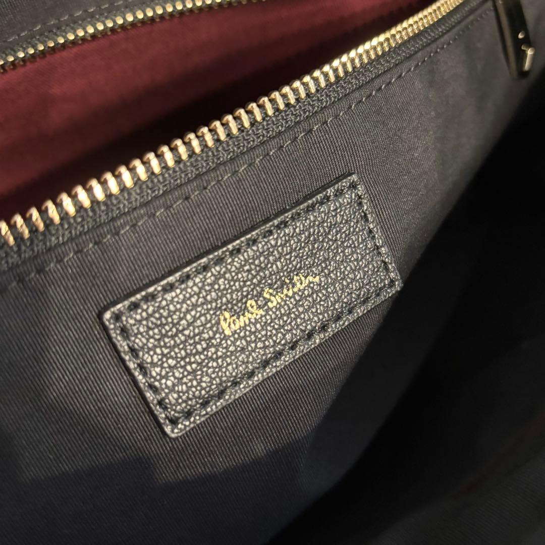 美品 ポールスミス トートバッグ A4収納マルチストライプ 肩掛け ブラック