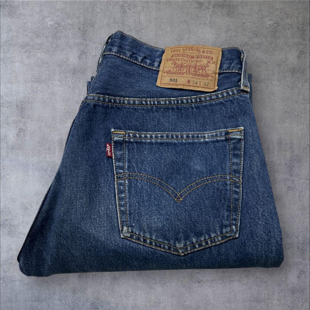 90s-00s USA製 最終期 501 ボタン裏553 サンベニート W34