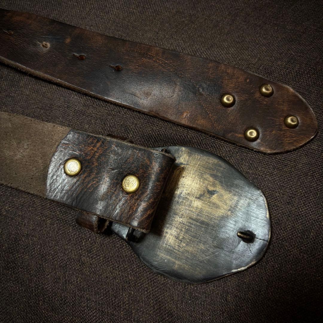 DOUBLE RL RRL ロゴ レザーベルト