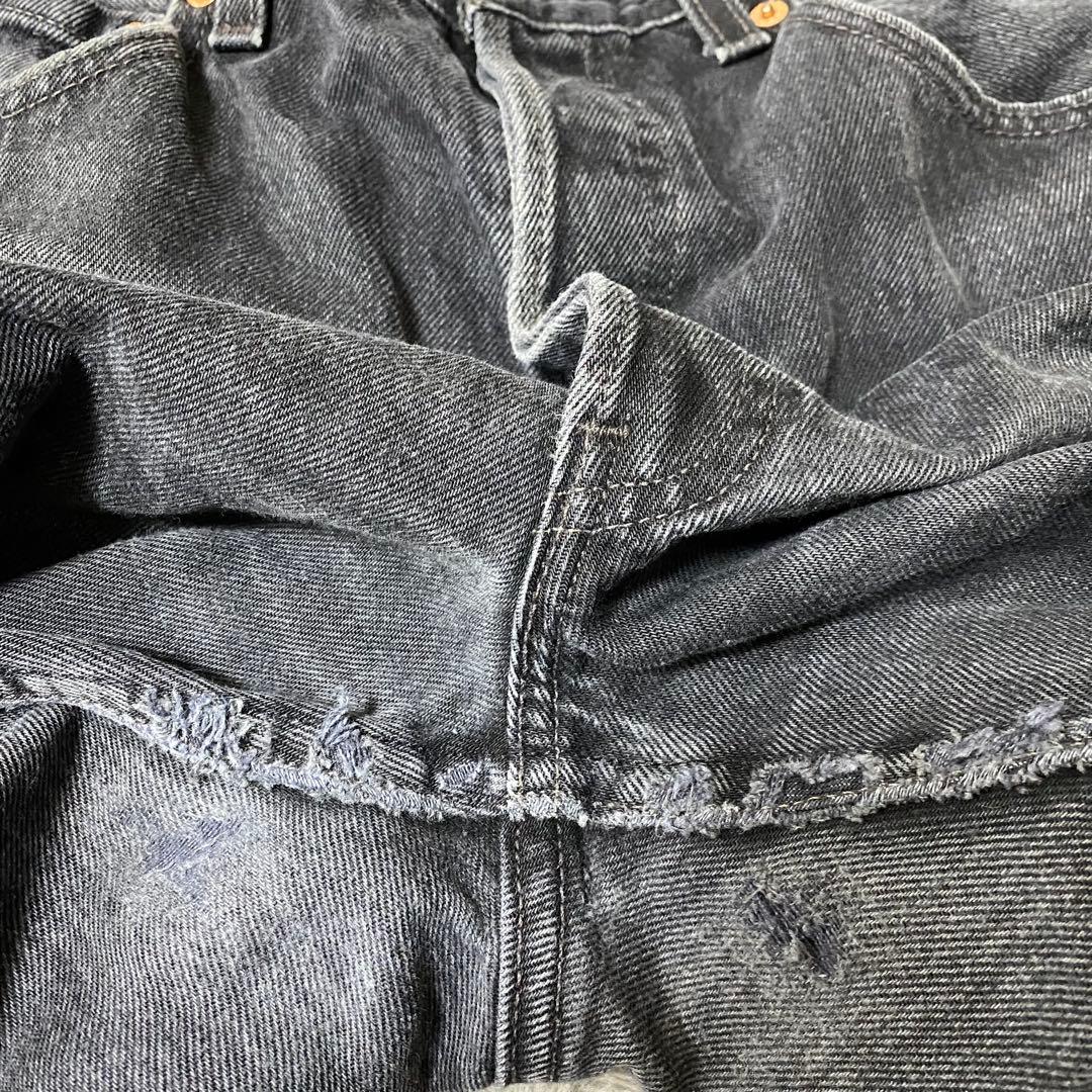 ギ*隊様 90'sUSA製リーバイス 501 ストレート ブラックデニム ジーン