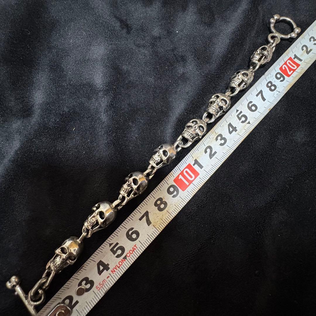 90's シルバー925刻印 スカル 8pcs ブレスレット
