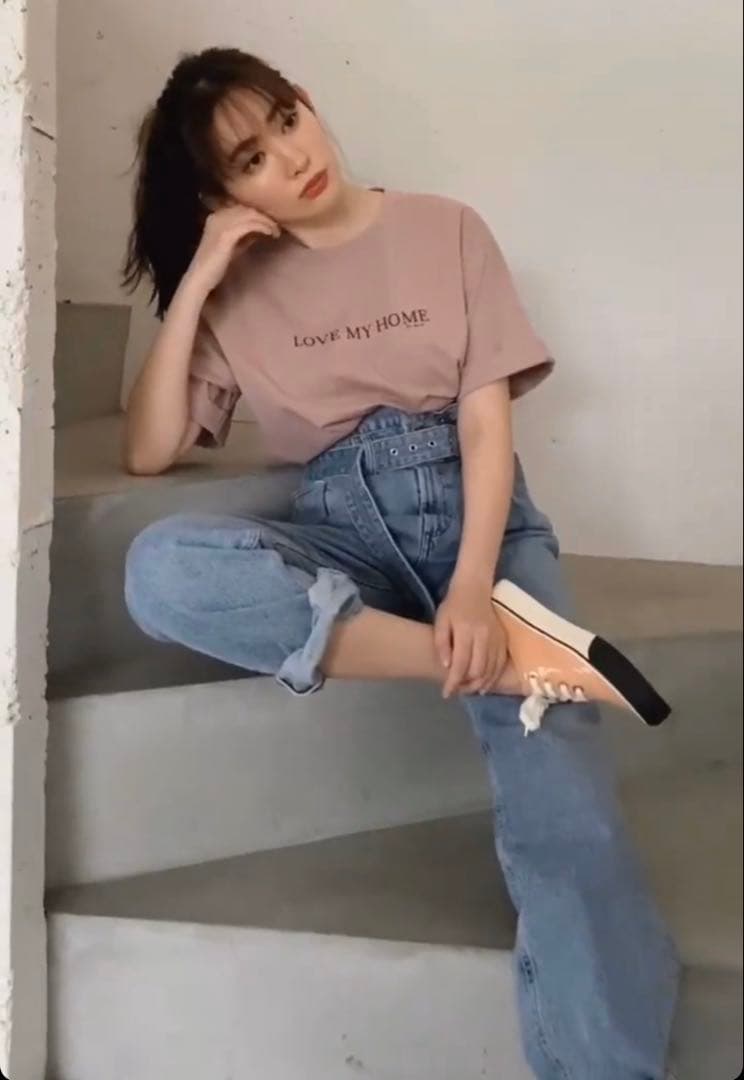 AGOLDE ハイウエストデニムパンツ ベルト付き