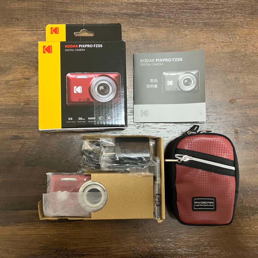 Kodak PIXPRO デジタルカメラ FZ55 RD (SDカード付き)