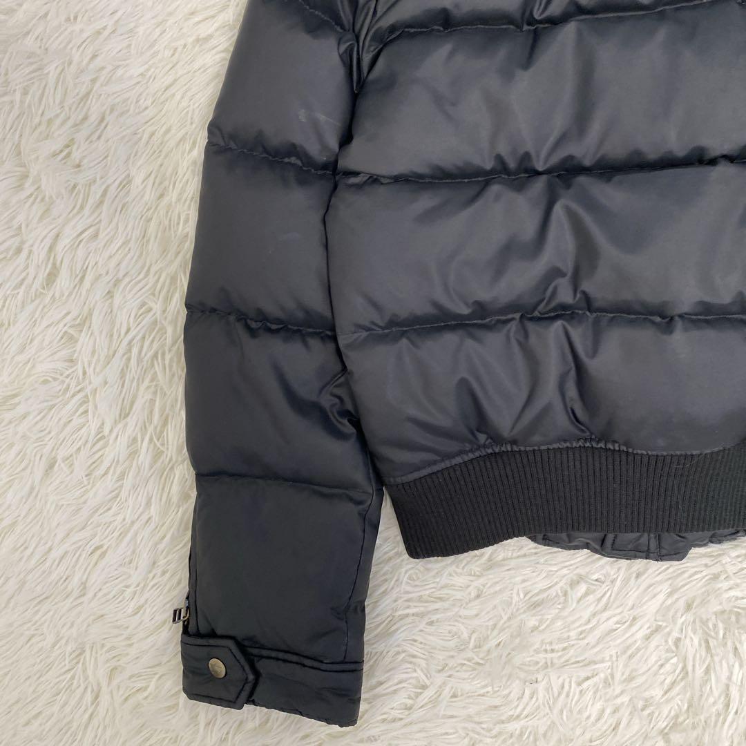 バーバリーブルーレーベル フード付きダウンジャケット ノバチェック 短丈 黒