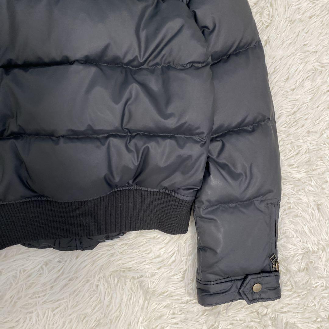 バーバリーブルーレーベル フード付きダウンジャケット ノバチェック 短丈 黒