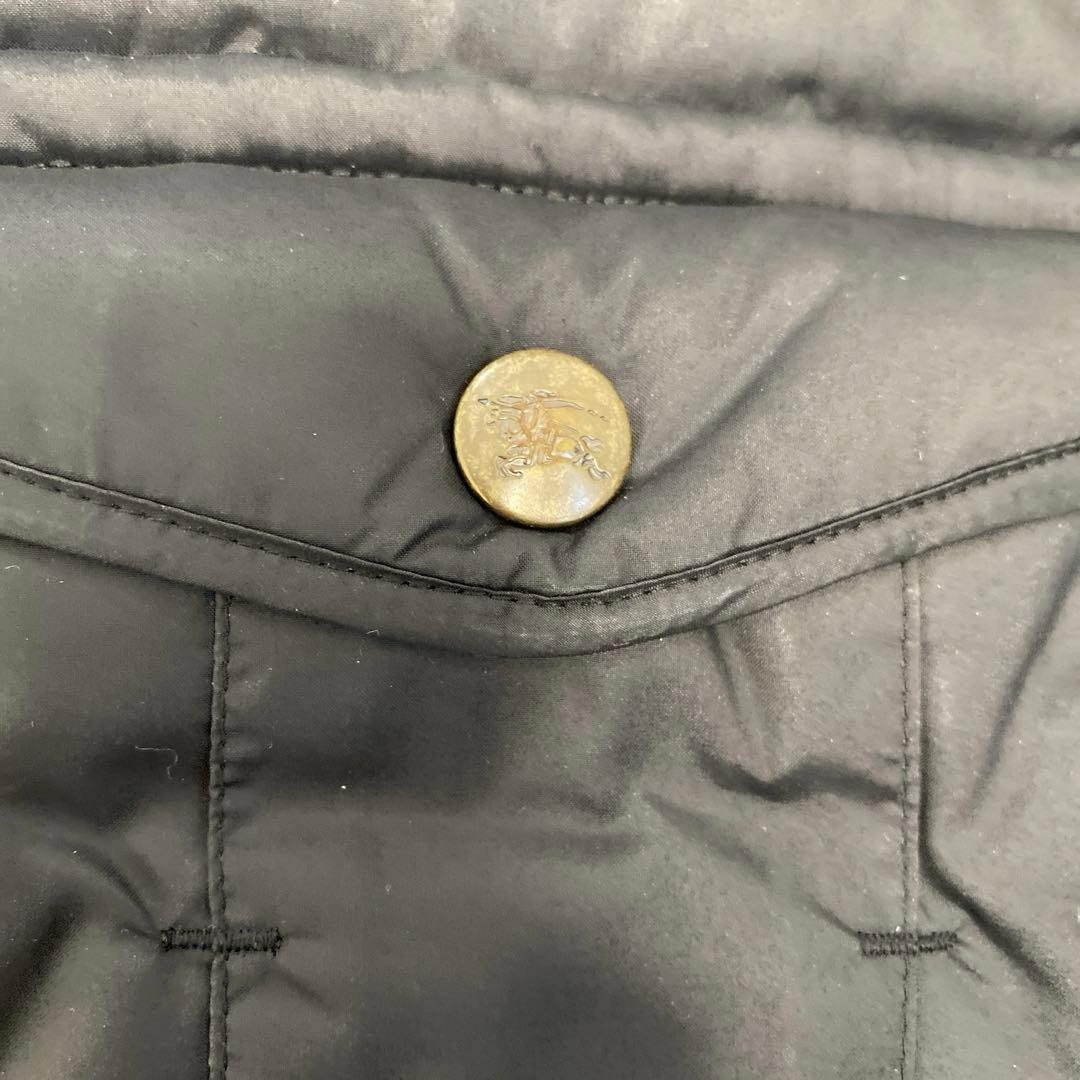 バーバリーブルーレーベル フード付きダウンジャケット ノバチェック 短丈 黒