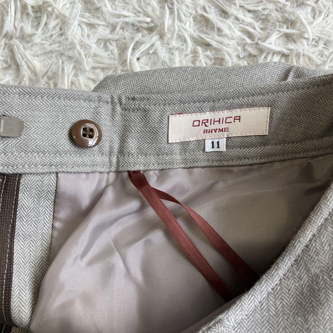 極美品 ORIHICA レディーススーツ 3点セット ライトグレー