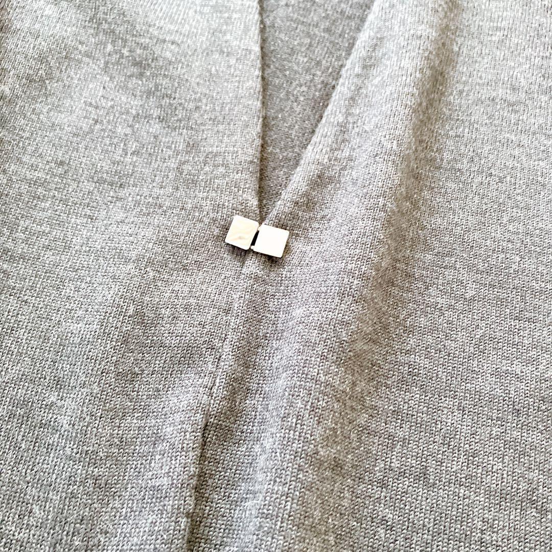 良品✨Rene フォックスファーカーディガン ロング 替カフス 34ダークグレー