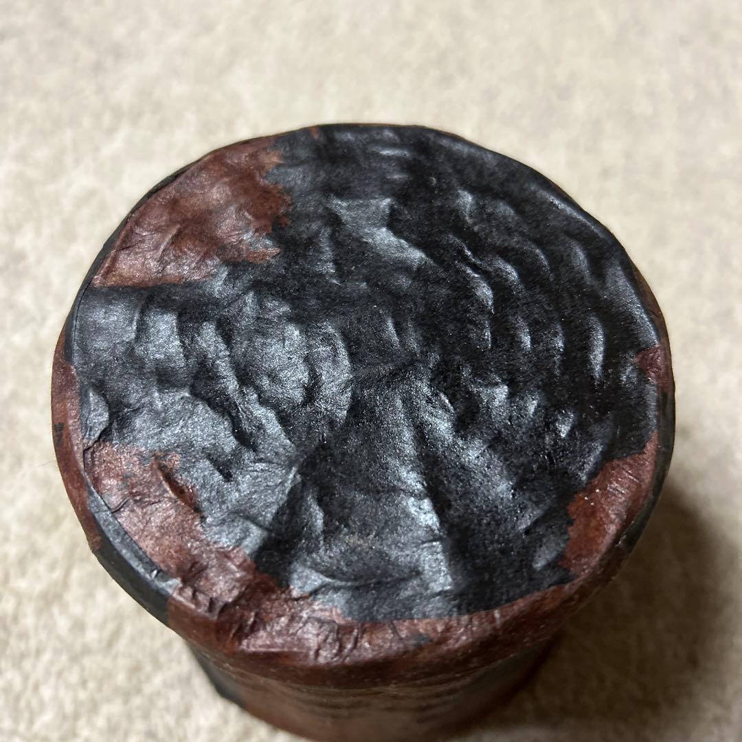 一閑張りバッグとペン立て　ヴィンテージ　伝統工芸　柿渋