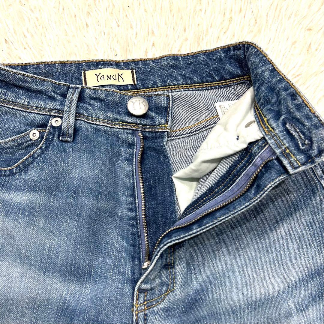 美品✨YANUK ヤヌーク セミフレアデニムパンツ ハイウエスト カットオフ