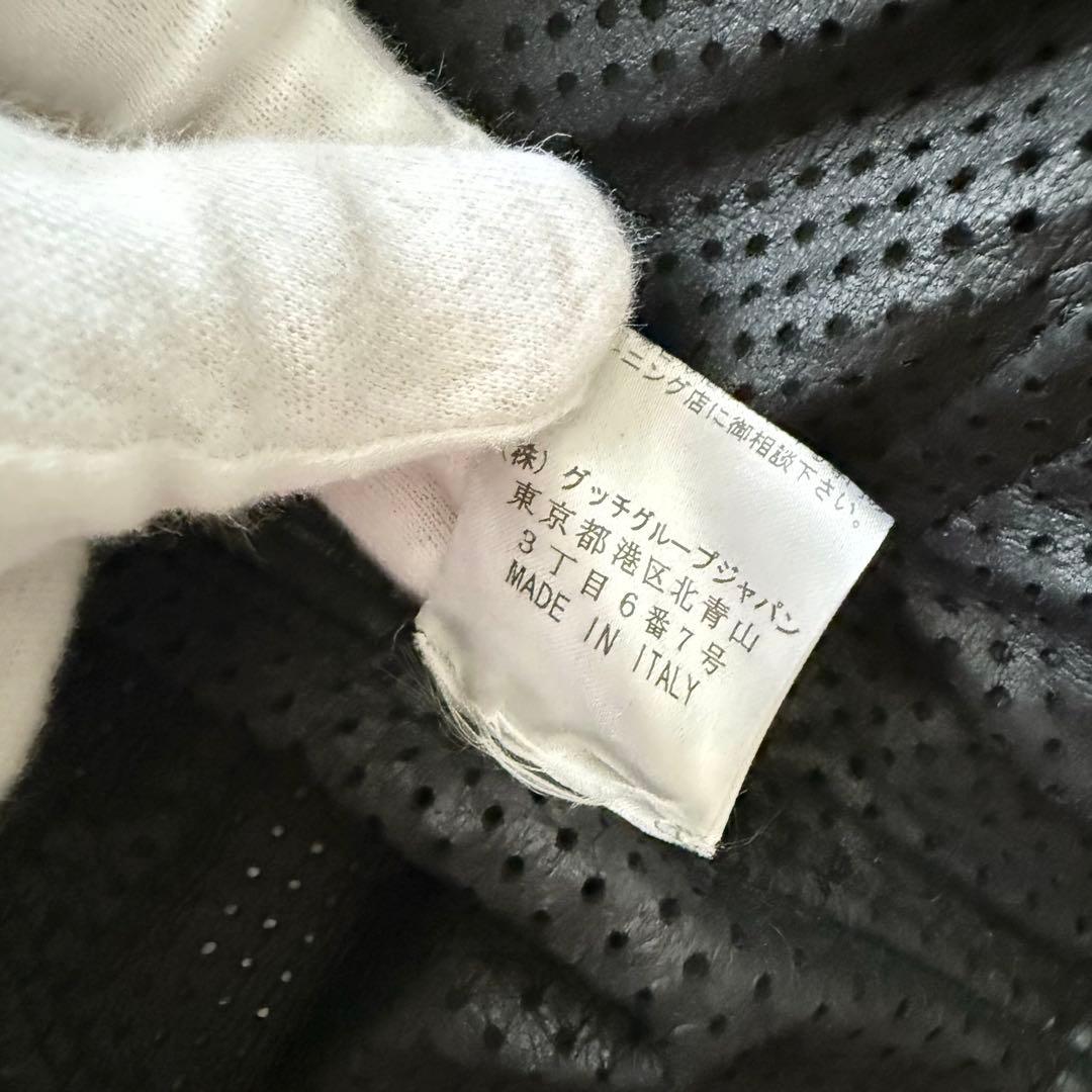 【グッチ】トムフォード期　レザージャケット　黒　48 パンチングレザー