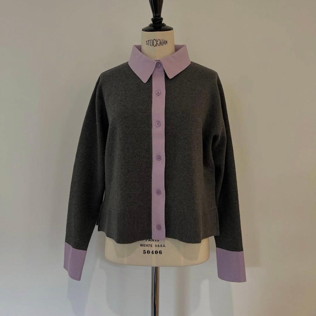 rosy monster バイカラーカーディガン