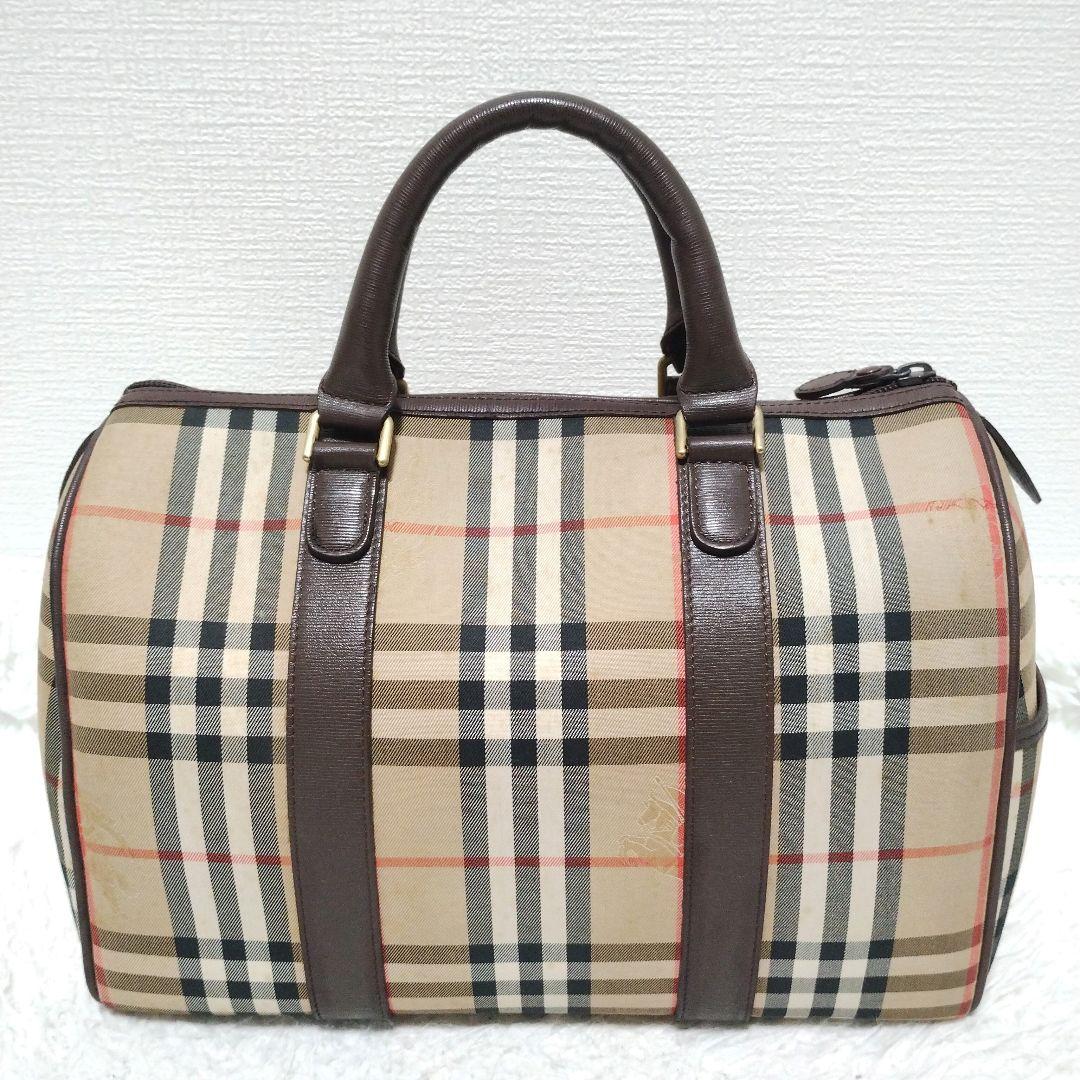 バーバリー BURBERRY ミニボストンバッグ ゴールド金具 シャドーホース