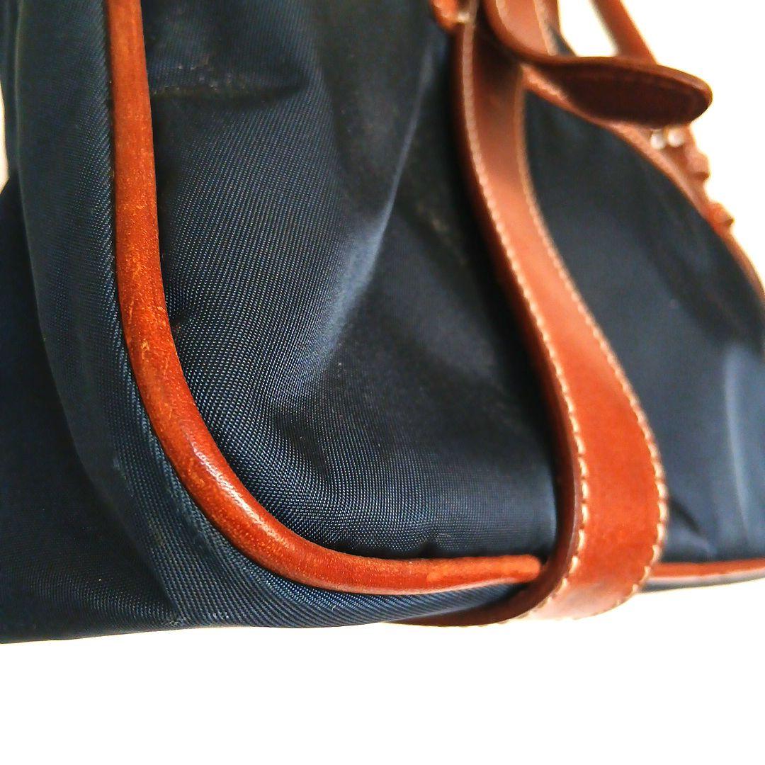 Felisi フェリージ イタリア製 ネイビー ナイロン レザー トートバッグ