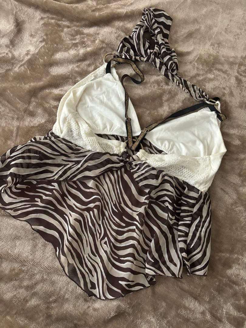 d.i.a ギャル服 ゼブラ柄 クロスストラップキャミソール