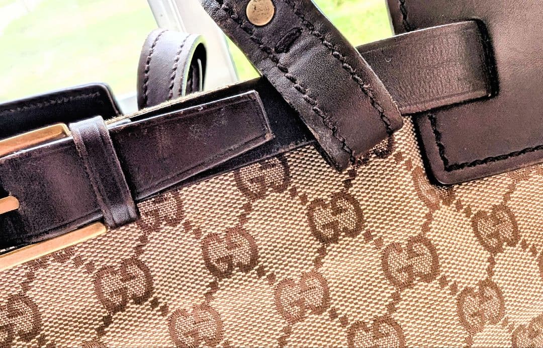 ラビット GUCCI GGキャンバス トートバッグ ベージュ/ブラウン