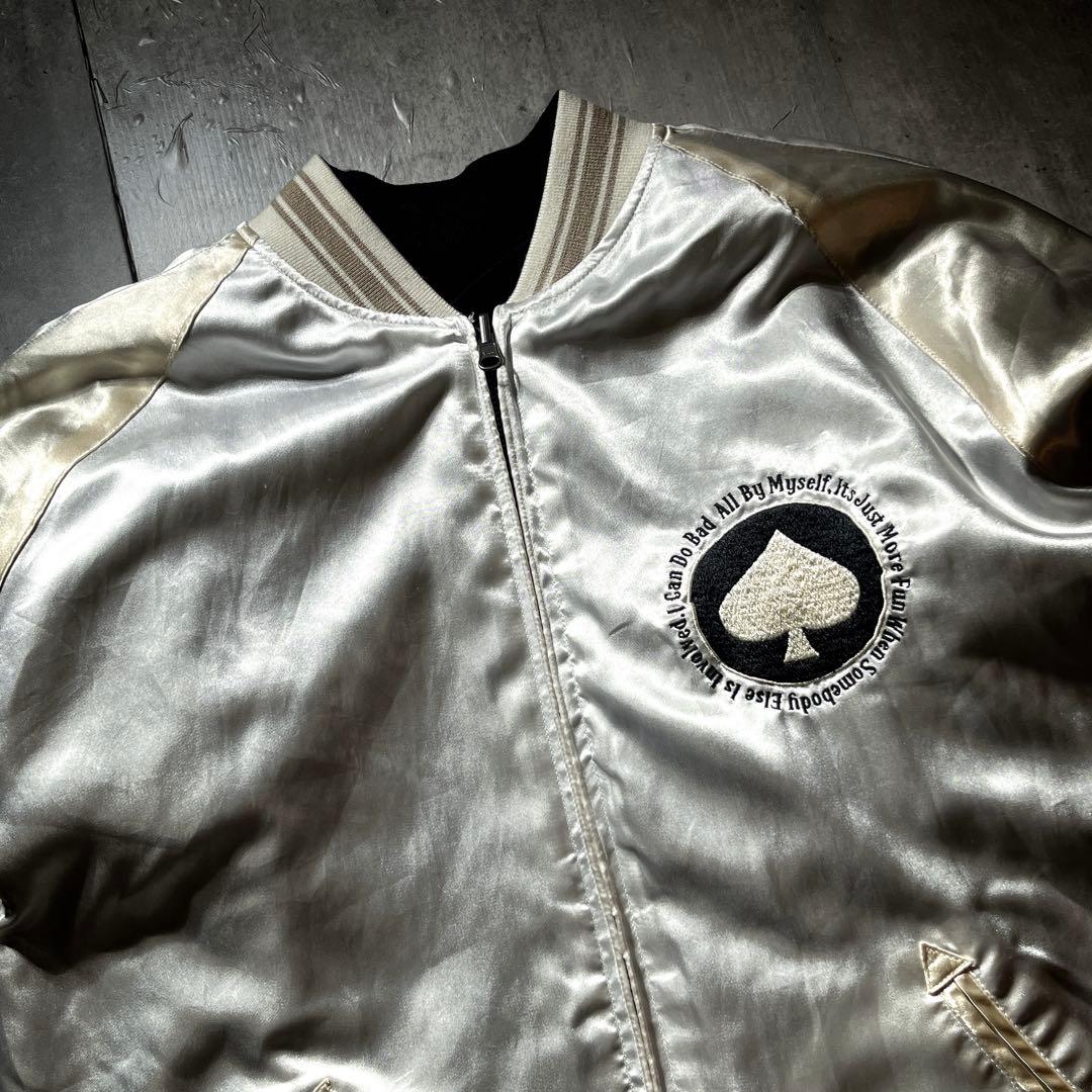 Schott ショット別珍　龍　刺繍　 リバーシブル　サテン　 スカジャン　L