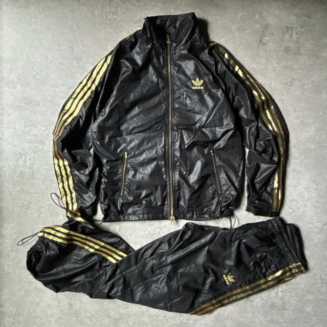 adidas ATP復刻 ナイロンジャケット セットアップ 黒×金 Lサイズ