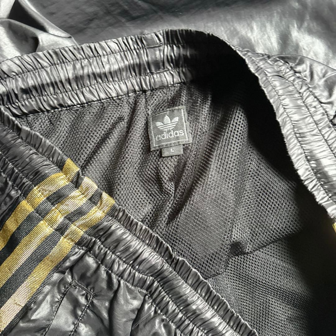 adidas ATP復刻 ナイロンジャケット セットアップ 黒×金 Lサイズ