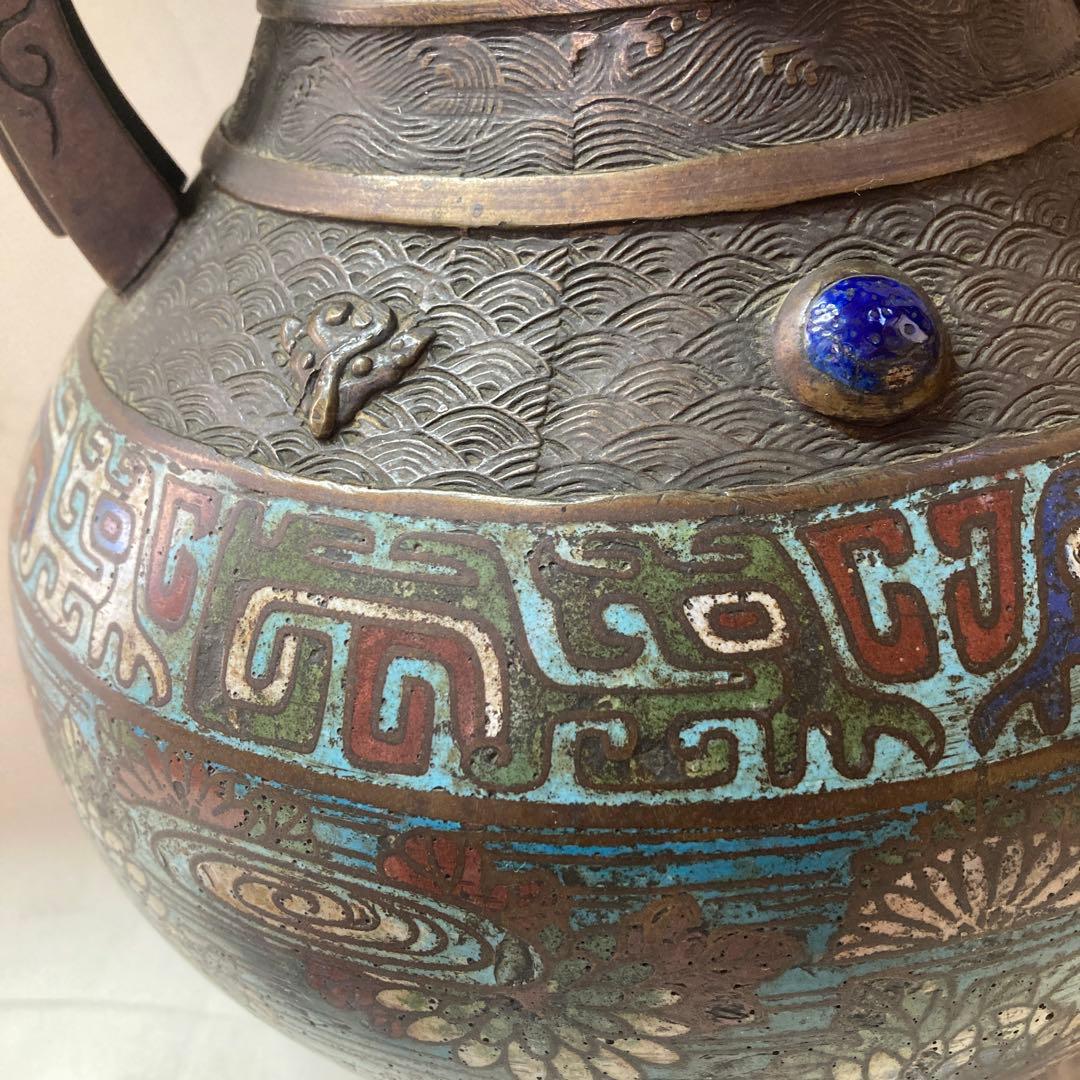 は*ま様 中国　銅　七宝焼　花瓶　アンティーク