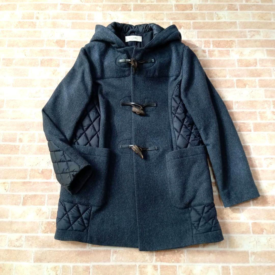 極美品☆　ポールスミス　異素材ダッフルコート　キルティング　グレー　42