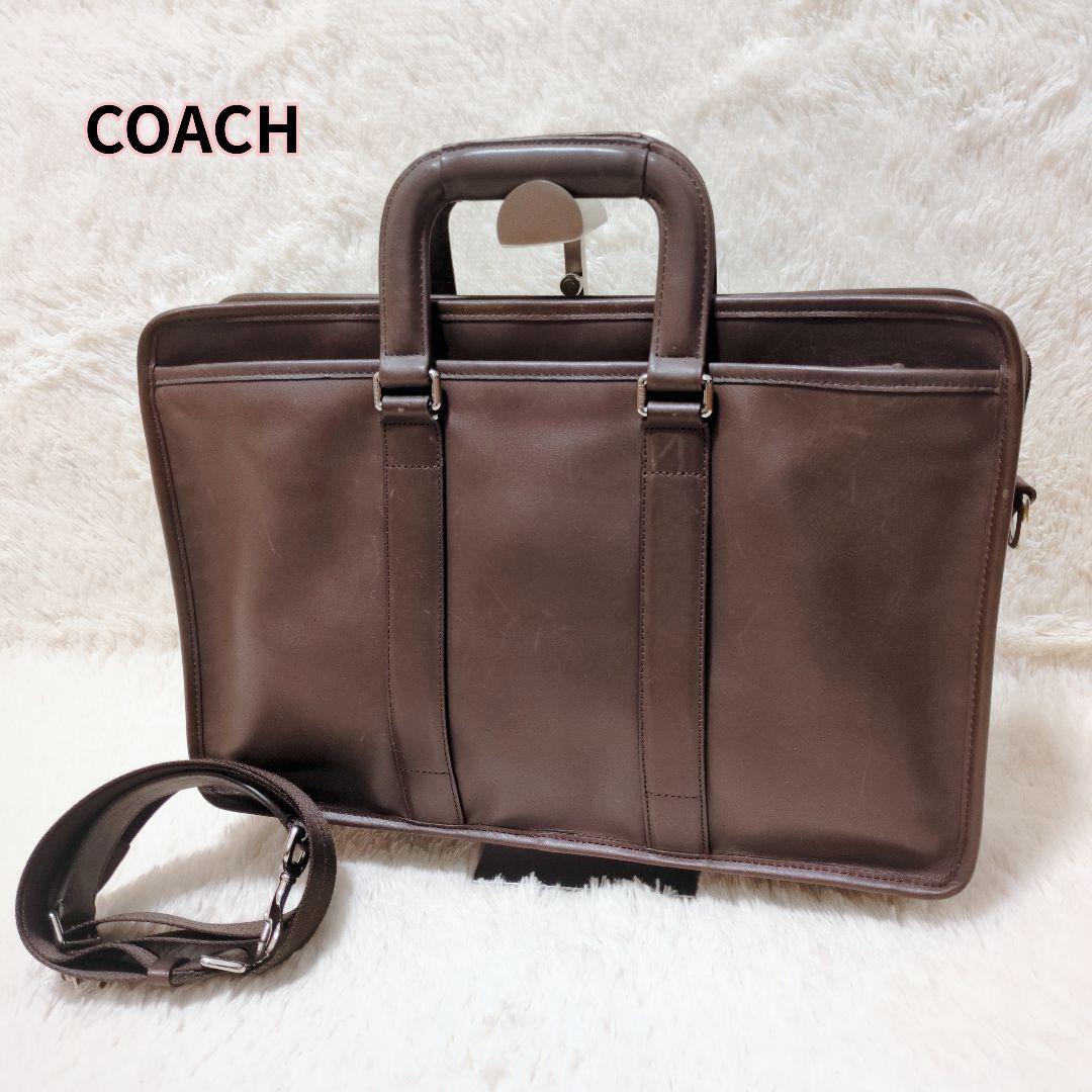 COACH コーチ ビジネスバック ブリーフケース レザー ブラウン 2WAY