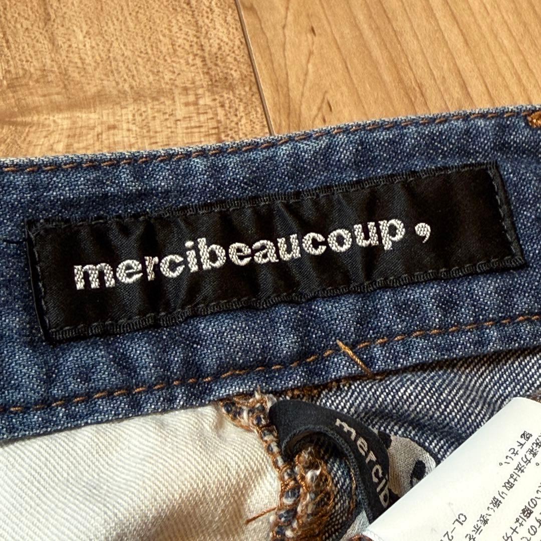 【美品】メルシーボークー Lee コラボうしろまえデニムパンツ S