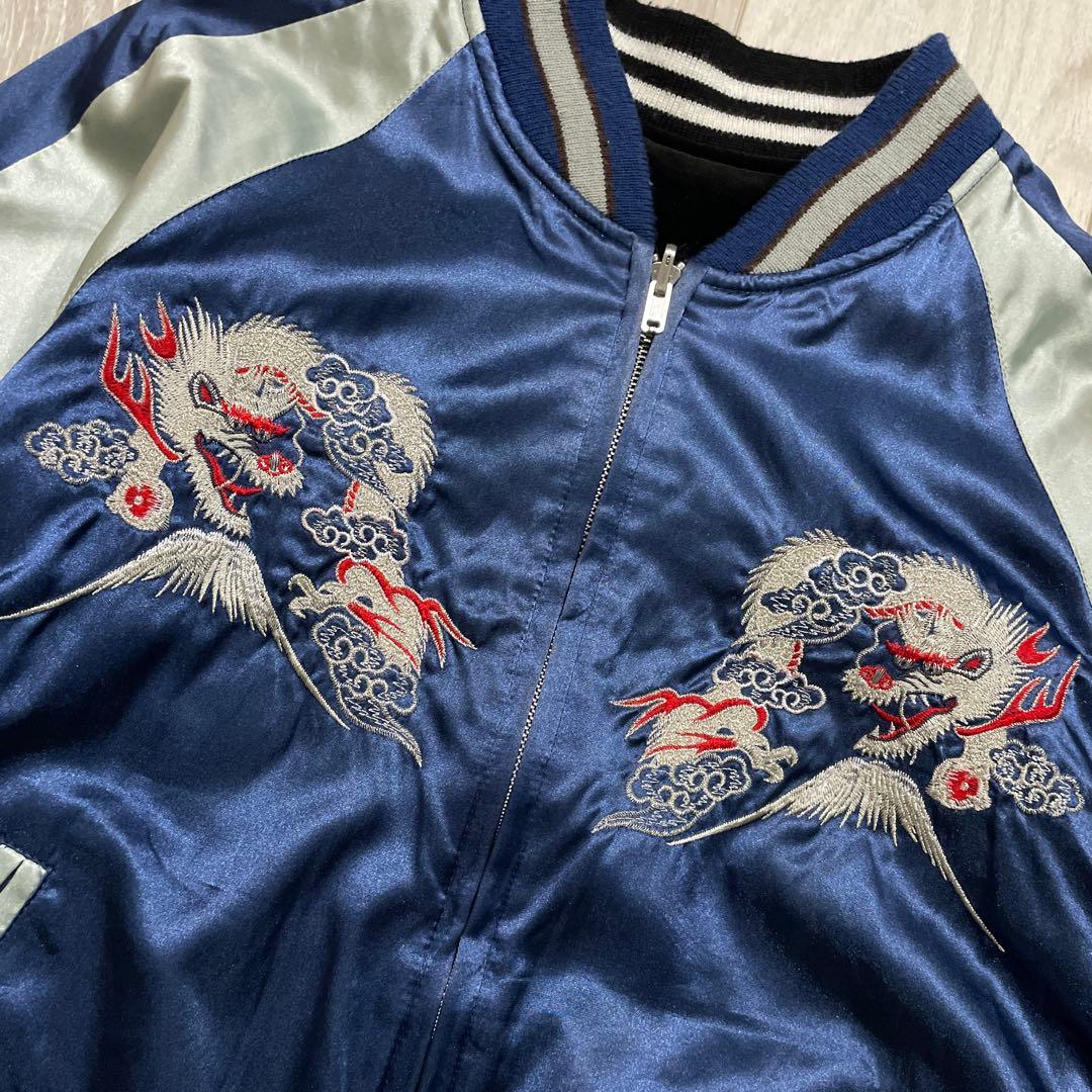 90s Hoshihime星姫 リバーシブル 別珍 スカジャン ベロア 龍 鷹